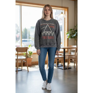 Women's Junk Food Gray Pink Floyd Sweatshirt XS